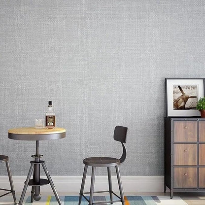 Fabric Peel and Stick Wallpaper Gray Faux Grasscloth Wall Paper Self-Adhesive - Image 7
