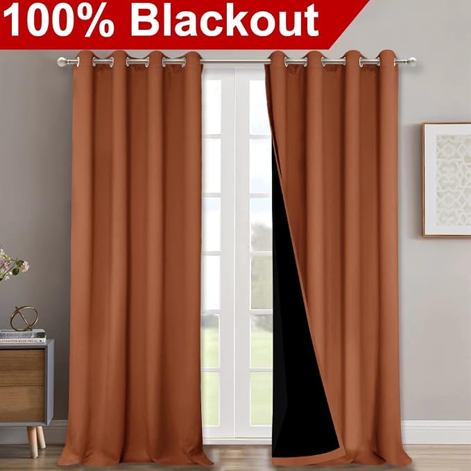 NICETOWN Full Shading Curtains 90 inches Long 2 Panels Set - Image 2