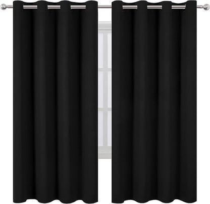 LEMOMO Black Thermal Blackout Curtains/52 x 72 Inch/Set of 2 Panels Room - Image 2