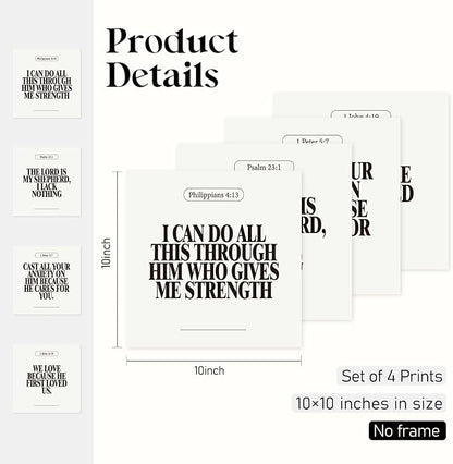 Locomiss Black and White Christian Wall Art Decor Posters, Modern Bible Verse - Image 2