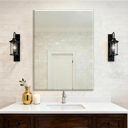 Ruomeng Frameless Mirror for Wall, 48x36 Inch Bathroom Vanity Mirror Farmhouse - Image 2