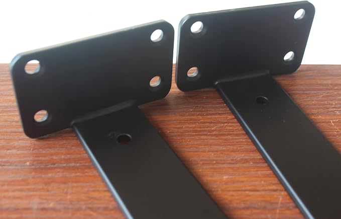 6 Pack - 8 inch Black Hidden L Shelf Bracket Iron Floating Shelf Brackets - Image 6