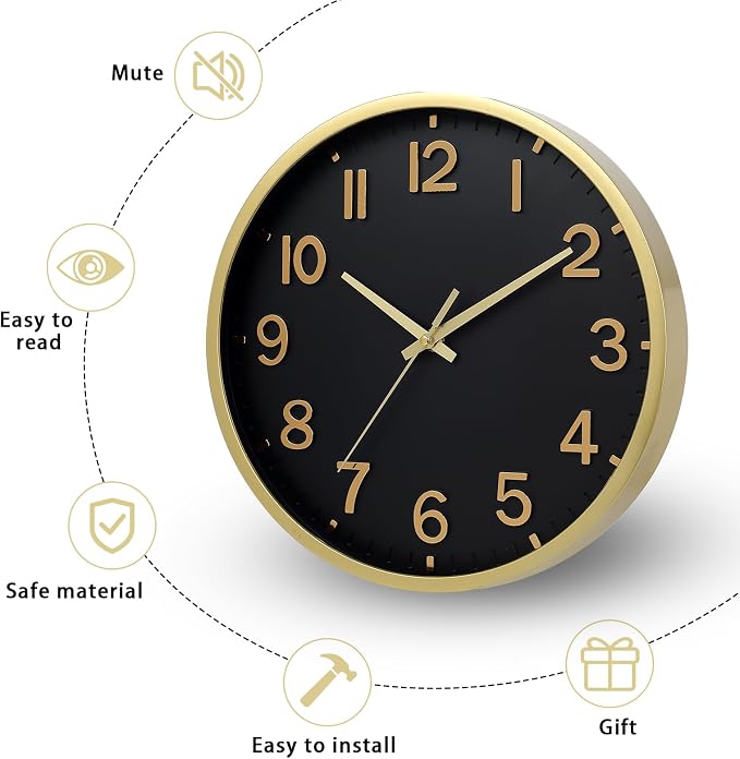 Wall Clocks Battery Operated 8 inch Modern Wall Clock, Silent Non Ticking Wall - Image 4