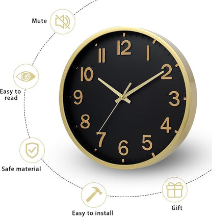 Wall Clocks Battery Operated 8 inch Modern Wall Clock, Silent Non Ticking Wall - Image 4