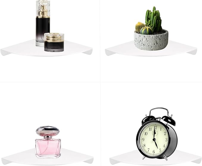 Small Wall Mounted Floating Corner Shelves 7 inch Metal Shelf Corner Shelf - Image 6