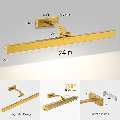 Afyuol Picture Lights for Wall, Battery Operated Picture Light 24in Gallery - Image 7