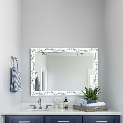 HOMETITUTE Wallpaper Border Peel and Stick Blue Blossom Texture Decorative Wall - Image 6