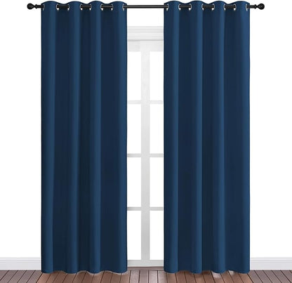 NICETOWN Moroccan Blue Blackout Curtains 86" Long, 2 Pieces - Image 2