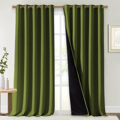 NICETOWN Total Shade Curtains and Draperies, Olive Green, Package of 2 by NICETOWN
