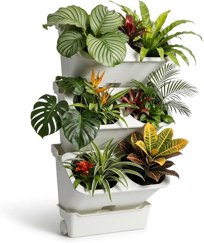 3-Tiers Vertical Wall-Mounted Planter by LZLUCKCOME