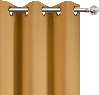 LEMOMO Mustard Yellow Thermal Blackout Curtains/42 x 84 Inch/Set of 2 Panels - Image 6