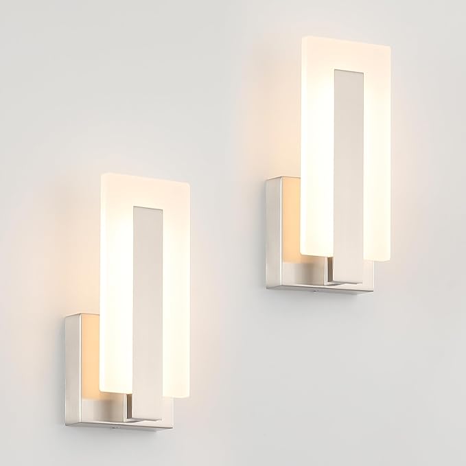 Joosenhouse LED Wall Sconce Set of 2, Hardwired Dimmable Wall Mounted Lights by Joosenhouse