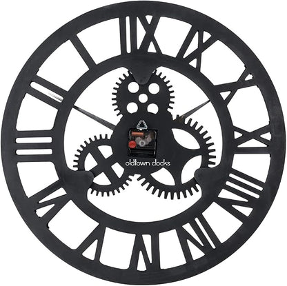33" Roman Bronze Noiseless Silent Gear Wall Clock - Image 3