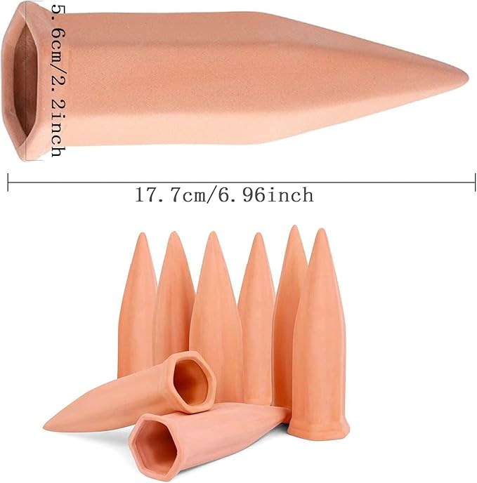 XXYXXY Terracotta Watering Spikes Plant Watering Clay Automatic Watering Device for Plants Used in Holidays, Indoor Plant Watering Device Clay Automatic Watering Device (10PCS)