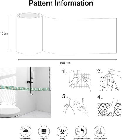 Wallpaper Border 3D Floral White Peony Peel and Stick Wall Border Self Adhesive - Image 6