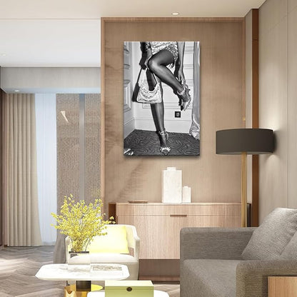 High Fashion Poster Trendy Black and White Wall Art Retro Girl Room Decor - Image 6