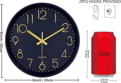 Silent Wall Clocks Battery Operated 8 Inch, Analog Wall Clock - Image 3