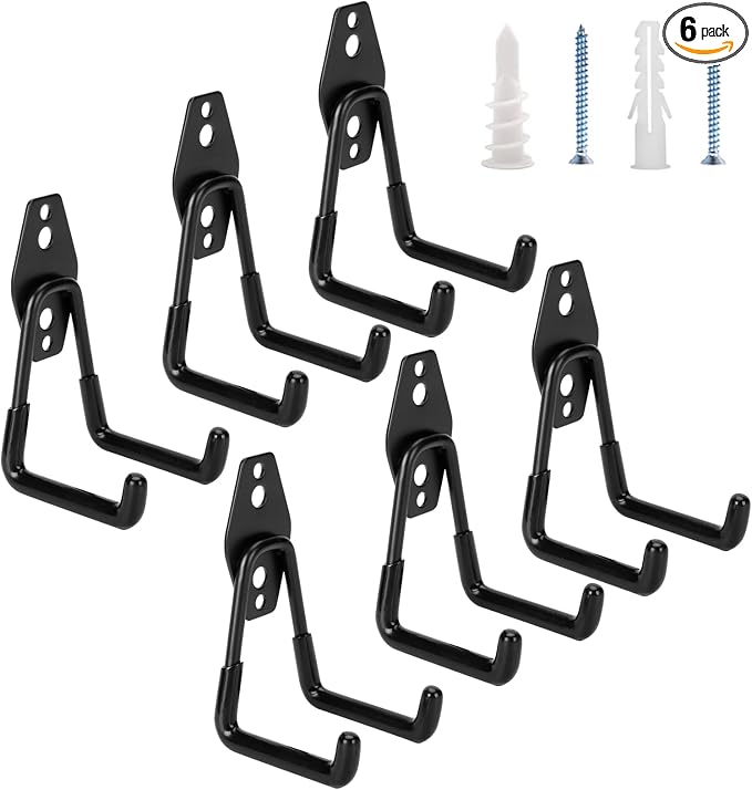 6 Pack Garage Hooks Heavy Duty by BuildSuperHomeByYourself