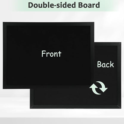 DOLLAR BOSS Large Black Cork Board Double-Sided Bulletin Board - Image 3