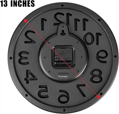 Plumeet 13'' Wall Clock, Large Battery Operated Wall Clocks Silent Non-Ticking - Image 7