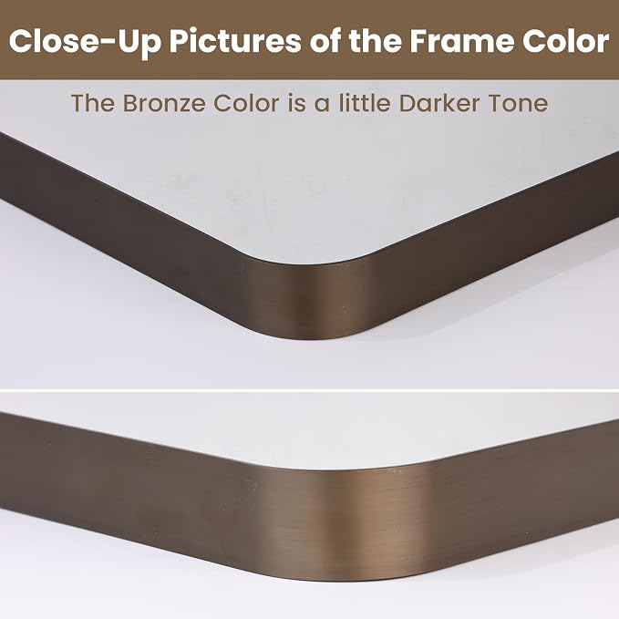 LOAAO 28”X36” Bronze Bathroom Mirrors - Image 3
