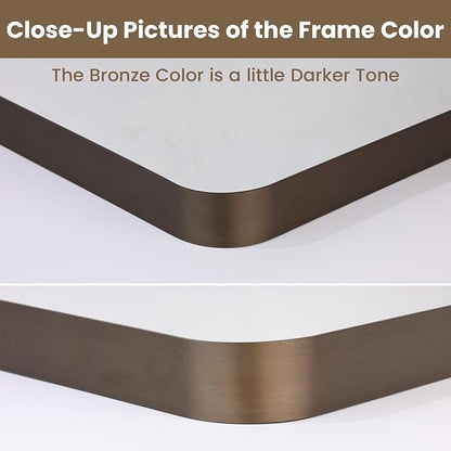 LOAAO 28”X36” Bronze Bathroom Mirrors - Image 3