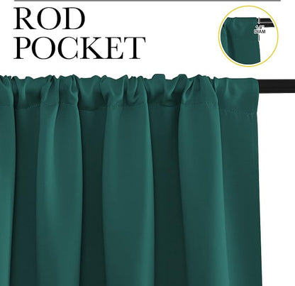 NICETOWN 2 Panels Blackout Curtains, Rod Pocket Window Curtains Room Darkning - Image 2