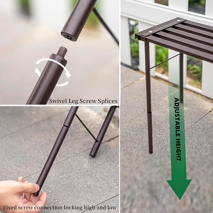 Metal Plant Stand, Rust-proof Aluminum Flower Pot Stand, Plants Display Stands Decoration Racks for Living Room Balconies and Gardens (60 Ebony)