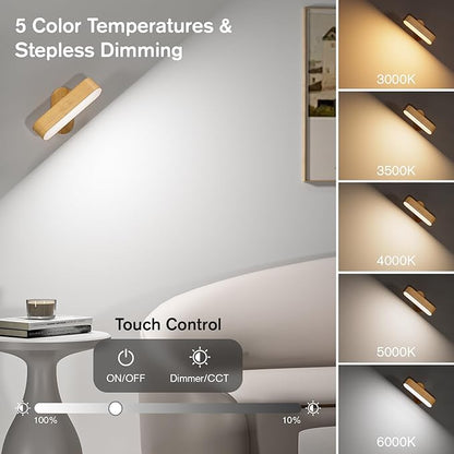 Hensam Battery Operated Wall Sconces, Wireless LED Wall Sconce Set of Two - Image 3