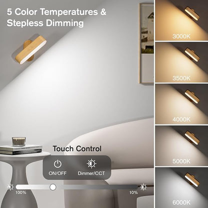 Hensam Battery Operated Wall Sconces, Wireless LED Wall Sconce Set of Two - Image 3