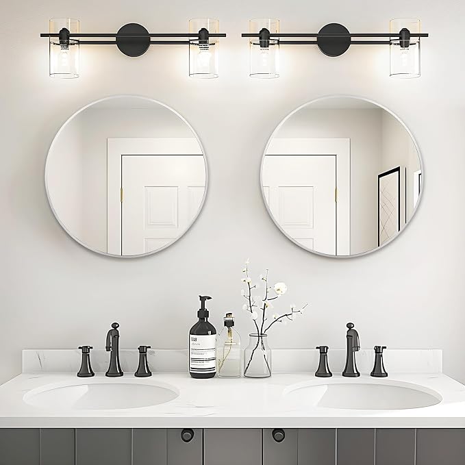 Fabuday Silver Circle Mirror for Wall 22 inch - Image 2