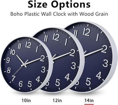 HZDHCLH Wall Clocks Battery Operated, Wall Clock Navy Blue, 14 inch Wall Clock - Image 5
