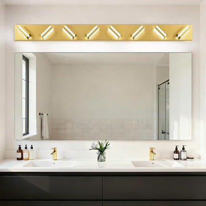 IZORRO LED Modern Bathroom Lights Fixtures, Brushed Glod Acrylic Wall Lighting - Image 7