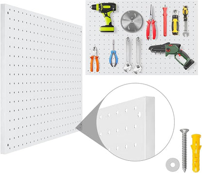 Peg Board, 4 Pack Metal Pegboard Panels White Pegboards Wall Organizer - Image 2