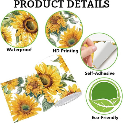 Sunflower Wall Border Wallpaper Border Decal Peel and Stick 19.7 x 4 Inch - Image 6