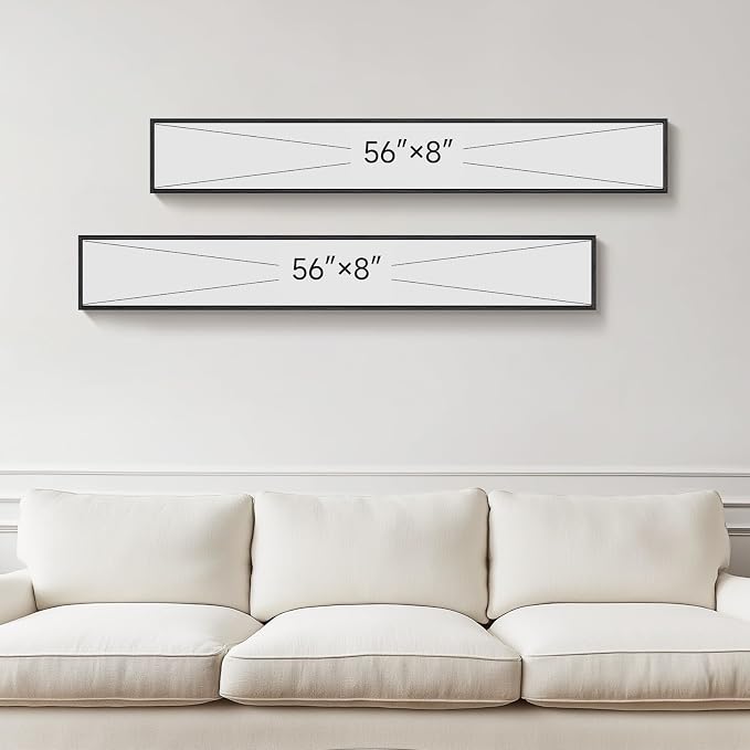 Long Narrow Framed Neutral Abstract Vertical Wall Art Set, 2 Piece Modern - Image 5