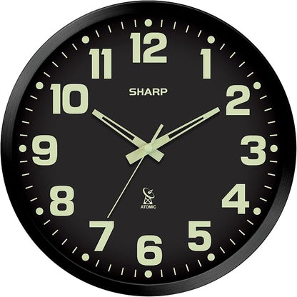 Sharp Glow in the Dark Atomic Analog Wall Clock by SHARP
