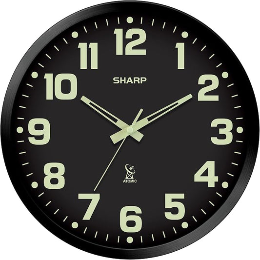Sharp Glow in the Dark Atomic Analog Wall Clock by SHARP