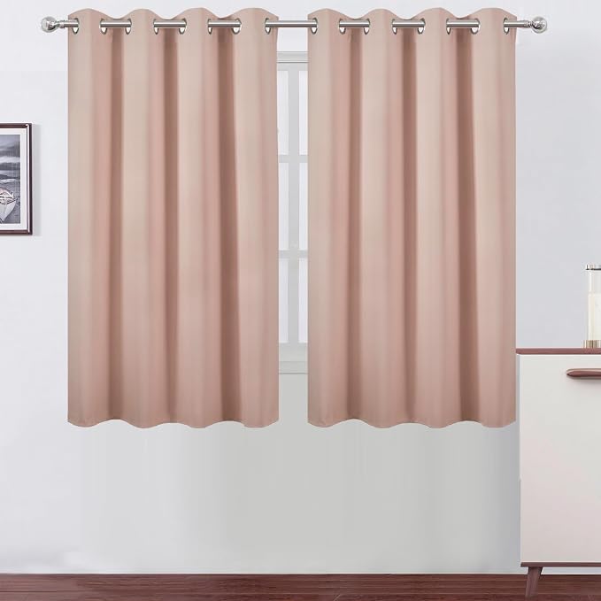 LEMOMO Blush Thermal Blackout Curtains/52 x 54 Inch/Set of 2 Panels Room by Lemomo