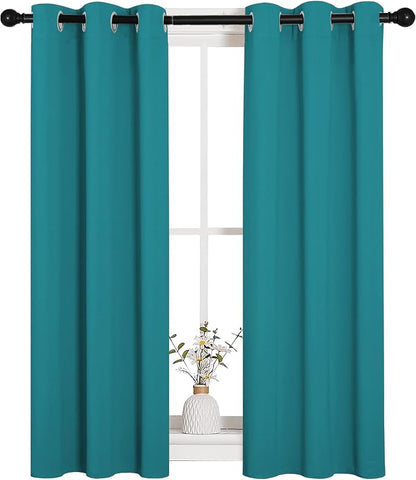 NICETOWN Room Darkening Curtains 45 inch Length 2 Panels, Thermal Insulated - Image 2