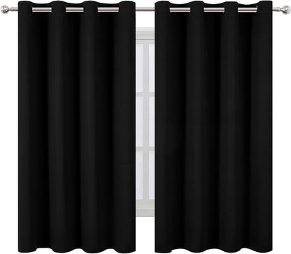 LEMOMO Black Blackout Curtains 66 x 63 Inch Length/Set of 2 Curtain - Image 2