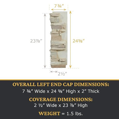 AZ Faux High-Density Polyurethane Faux Stone Interlocking Left Endcap - Image 3