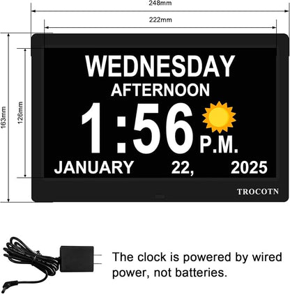 TROCOTN Dementia Clocks, Large Display Calendar Alarm Clock - Image 2