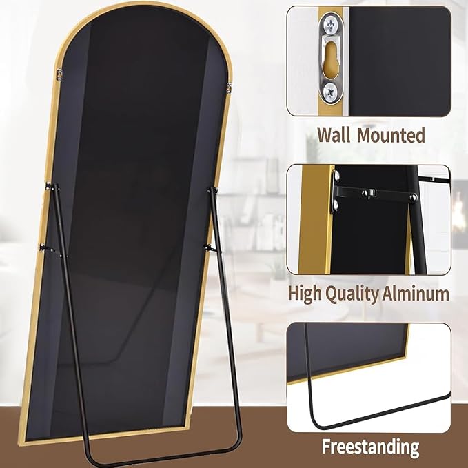 Dewfig Arched Full Length Mirror, Full Body Mirrors - Image 8