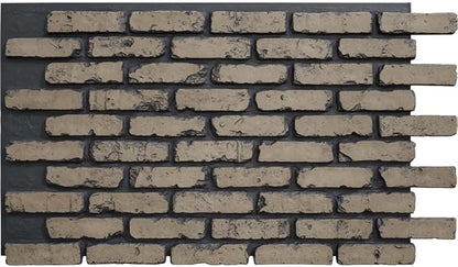 EverStone Aged Brick Faux Brick Panel, 46 7/8"W x 27"H x 1 1/4"D, Ash Color by EkenaMillwork