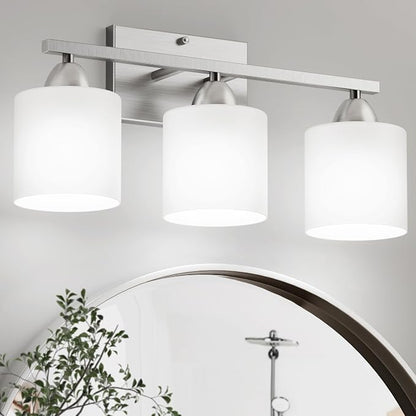 Bathroom Lighting Fixtures Over Mirror Brushed Nickel, Anti-Rust 3-Light by Dekang
