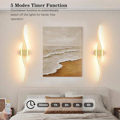 Modern Wall Sconces Set of 2, Dimmable LED - Image 7