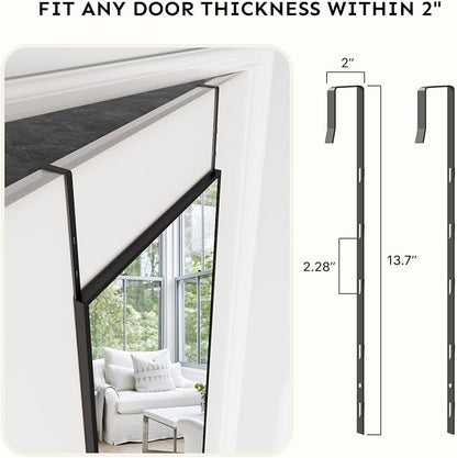 Kosmonia 48x14 Inch Full Length Tempered Glass Door Mirror - Image 4