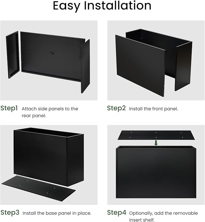 Heavy-Duty Steel Planter Box 38”x12”x30”, Rust-Resistant Large Outdoor & Indoor Plant Container, Metal Garden Box with Drainage Holes & Reinforced Edges