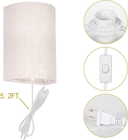 AVV Wall Sconces Set of Two, Wall Lamp Plug in - Image 7